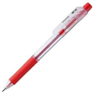 （まとめ） TANOSEE ノック式油性ボールペン ロング芯タイプ 0.7mm 赤 1セット（10本） 【×5セット】