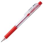 （まとめ） TANOSEE ノック式油性ボールペン ロング芯タイプ 0.7mm 赤 1セット（10本） 【×5セット】