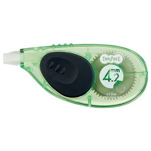 （まとめ） TANOSEE 修正テープ ヨコ引き 4.2mm幅×10m グリーン 1セット（30個） 【×2セット】