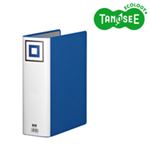 （まとめ）TANOSEE 両開きパイプ式ファイルV A4タテ 80mmとじ 青 10冊