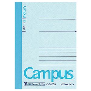 （まとめ） コクヨ キャンパスノート（細横罫） A7変形 C罫 30枚 ノ-242C 1セット（20冊） 【×5セット】