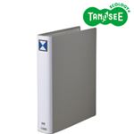 （まとめ）TANOSEE 両開きパイプ式ファイル A4タテ 40mmとじ グレー 30冊