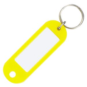 （まとめ） コクヨ キーホルダー型名札 片面表示用 黄 ナフ-200Y 1セット（50個） 【×2セット】