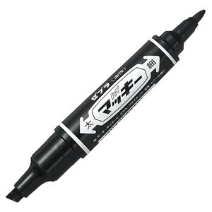 （まとめ） ゼブラ 油性マーカー ハイマッキー 角芯太字+丸芯細字 黒 MO-150-MC-BK 1セット（10本） 【×4セット】