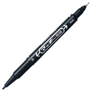 （まとめ） ゼブラ 油性マーカー マッキー極細 丸芯細字+極細 黒 MO-120-MC-BK 1セット（10本） 【×5セット】