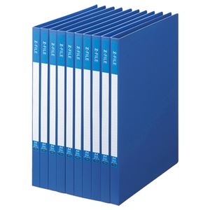 （まとめ） TANOSEE Zファイル（再生PP表紙） A4タテ 100枚収容 背幅17mm ブルー 1セット（10冊） 【×5セット】