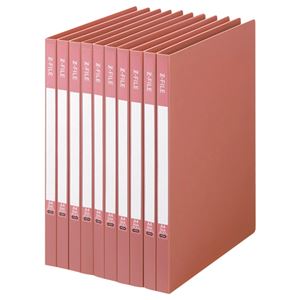 （まとめ） TANOSEE Zファイル（再生PP表紙） A4タテ 100枚収容 背幅17mm ピンク 1セット（10冊） 【×5セット】