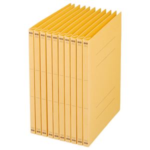 （まとめ） TANOSEE フラットファイル（NS） A4タテ 150枚収容 背幅18mm 黄 1セット（100冊：10冊×10パック） 【×2セット】