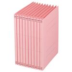 （まとめ） TANOSEE フラットファイル（NS） A4タテ 150枚収容 背幅18mm ピンク 1セット（100冊：10冊×10パック） 【×2セット】