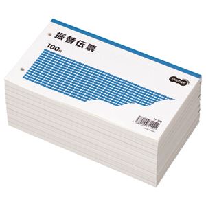 （まとめ） TANOSEE 振替伝票 タテ106×ヨコ188mm 100枚 1セット（10冊） 【×5セット】