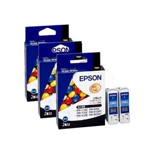 （まとめ）エプソン（EPSON） PM-830C／730C用インクカートリッジ（ブラック） 2個入×3（6個パック）