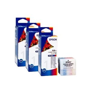 （まとめ）エプソン（EPSON） PM-700C用インクカートリッジ（カラー） 3個入