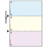 （まとめ）マルチプリンタ帳票（FSC森林認証紙） A4カラー3面（ブルー／クリーム／ピンク）6穴 100枚入×5冊
