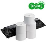 （まとめ）TANOSEE FSC認証感熱レジロール紙 58×80mm 巻長63m 中保存 コアレス 5巻入×10パック