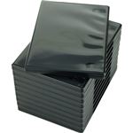（まとめ） ナガセテクノサービス CD／DVD M-ロックケース ブラック FD1001TLB10 1セット（50枚：10枚×5パック） 【×2セット】