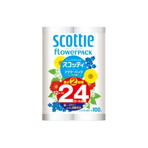 （まとめ） 日本製紙クレシア スコッティ 2倍巻き シングル 100m 1セット（48ロール：12ロール×4パック） 【×2セット】