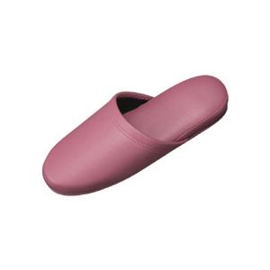 （まとめ）抗菌ビニールレザー調スリッパ ライラック 30足