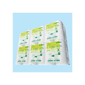 （まとめ） 太洋紙業 トイレットペーパー ES シングル 芯あり 90m ES90M 1セット（48ロール：8ロール×6パック） 【×2セット】