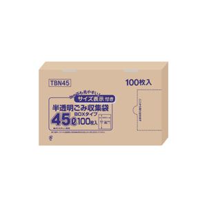 （まとめ）容量表示入りポリ袋 45L 100枚入×6箱