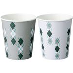 （まとめ） TANOSEE デザイン紙コップ argyle 150ml（5オンス） 1セット（500個：100個×5パック） 【×2セット】
