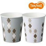 （まとめ）TANOSEE オリジナルデザイン紙コップ argyle 205ml 100個入×25パック