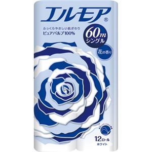（まとめ） カミ商事 エルモア 花の香り シングル 芯あり 60m 1セット（96ロール：12ロール×8パック） 【×2セット】