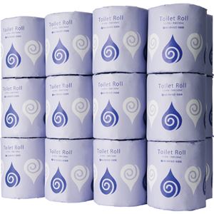 （まとめ） TANOSEE トイレットペーパー 水に流せる芯＆包装紙 シングル 65m 1セット（72ロール：24ロール×3ケース） 【×2セット】
