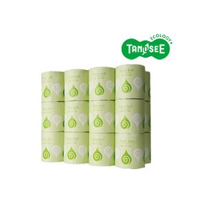 （まとめ）TANOSEE トイレットペーパー シングル 個包装・水に流せる芯 130m 24ロール×3ケース