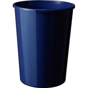 （まとめ） TANOSEE エコダストボックス 丸型 M 14.1L ダークブルー 1セット（5個） 【×3セット】