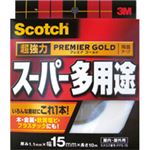（まとめ）スコッチ 超強力両面テープ プレミアゴールド （スーパー多用途）15mm×10m 10巻