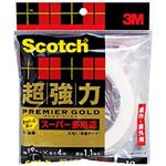 （まとめ）スコッチ 超強力両面テープ プレミアゴールド （スーパー多用途）19mm×4m 10巻
