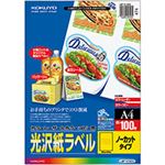 コクヨ カラーレーザー&カラーコピー用光沢紙ラベル A4 ノーカット 297×210mm LBP-G1900 1冊(100シート)