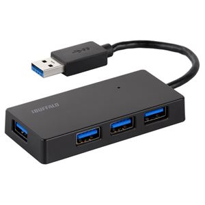 （まとめ） バッファロー USB3.0ハブ 4ポートタイプ ブラック BSH4U21U3BK 1個 【×2セット】