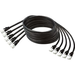 （まとめ） TANOSEE 爪折れ防止LANケーブル（CAT5e） ブラック 1m 1パック（5本） 【×3セット】
