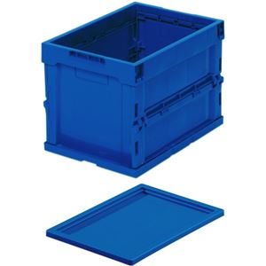 （まとめ） 大明商事 折りたたみコンテナ ふた1枚付 20L ブルー DAK-OC20B 1台 【×2セット】