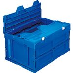 （まとめ） 大明商事 折りたたみコンテナ フタ一体型 40L ブルー DAK-FOC40B 1台 【×2セット】