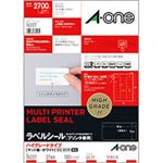 エーワン ラベルシール[プリンター兼用] ハイグレードタイプ マット紙・ホワイト A4 27面 62×31mm 四辺余白付 角丸 76227 1冊(100シート)