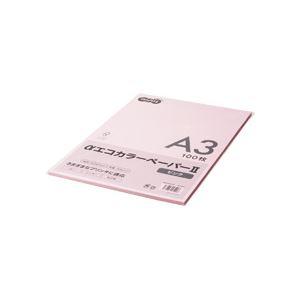（まとめ） TANOSEE αエコカラーペーパーII A3 ピンク 少枚数パック 1冊（100枚） 【×5セット】