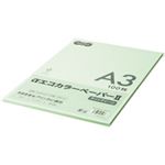 （まとめ） TANOSEE αエコカラーペーパーII A3 ライトグリーン 少枚数パック 1冊（100枚） 【×5セット】
