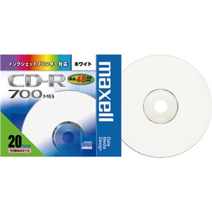 （まとめ） マクセル データ用CD-R 700MB ホワイトプリンターブル スリムケース CDR700S.ST.PW1P20S 1パック（20枚） 【×3セット】