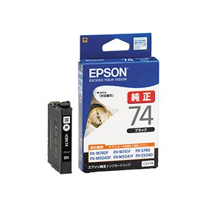 （まとめ） エプソン EPSON インクカートリッジ ブラック ICBK74 1個 【×3セット】