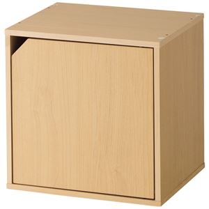 （まとめ） 不二貿易 キューブボックス 扉付 W345×D295×H345mm ナチュラル 81905 1台 【×4セット】