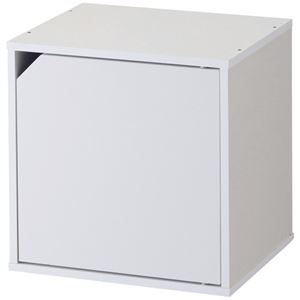 （まとめ） 不二貿易 キューブボックス 扉付 W345×D295×H345mm ホワイト 81907 1台 【×4セット】