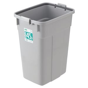 （まとめ） TANOSEE エコポリペール 角型 45L 本体 グレー 1個 【×2セット】