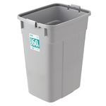 （まとめ） TANOSEE エコポリペール 角型 60L 本体 グレー 1個 【×2セット】