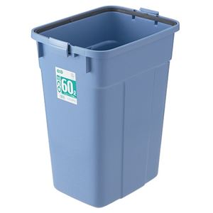 （まとめ） TANOSEE エコポリペール 角型 60L 本体 ブルー 1個 【×2セット】