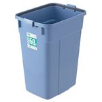 （まとめ） TANOSEE エコポリペール 角型 60L 本体 ブルー 1個 【×2セット】