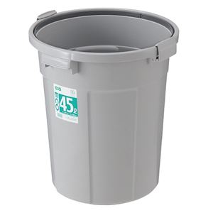 （まとめ） TANOSEE エコポリペール 丸型 45L 本体 グレー 1個 【×3セット】