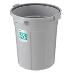 （まとめ） TANOSEE エコポリペール 丸型 45L 本体 グレー 1個 【×3セット】