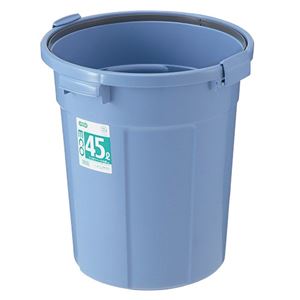（まとめ） TANOSEE エコポリペール 丸型 45L 本体 ブルー 1個 【×3セット】